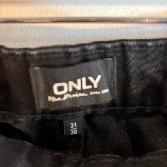 ONLY JEANS Sz 31 x 36 Tall Jeans Wide Leg 5 Pockets Black New with Tags - Picture 8 of 13